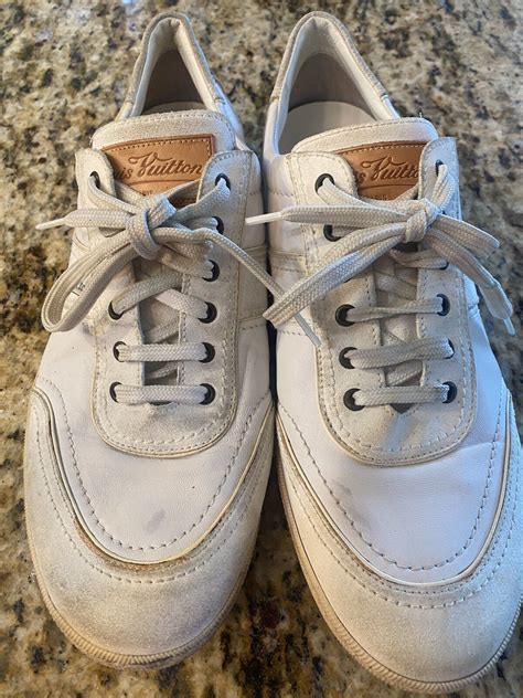 100 authentic louis vuitton cream leather and suede me… gem