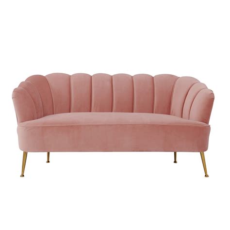 Blush Velvet Settee Luxe Furniture Inc