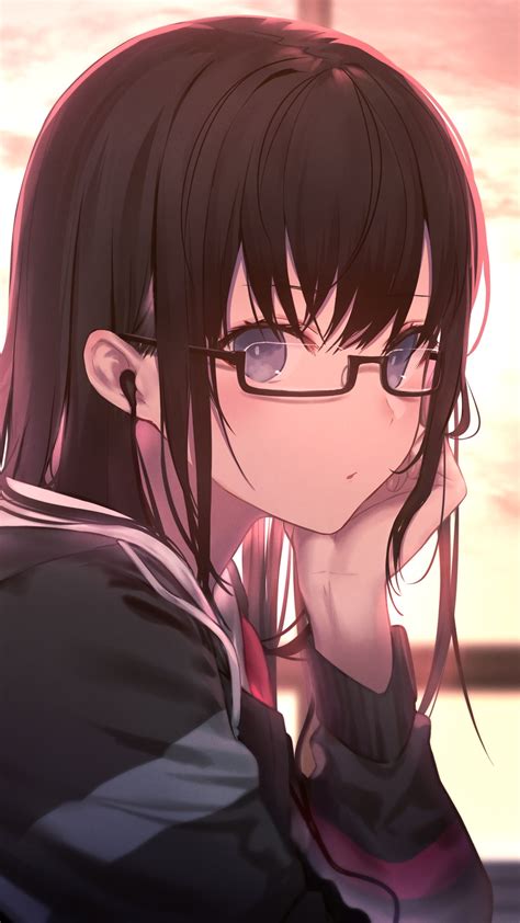 Anime Girl In Glasses Art Wallpaper Hd Anime 4k Wallp