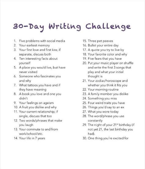 Journal 30 Day Writing Challenge Holoserindi