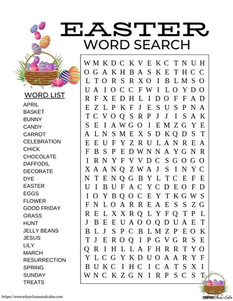 Printable Easter Word Searches For Kids