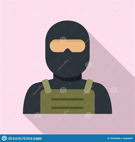 Police Special Forces Icon Flat Style Stock Vector Illustration Of