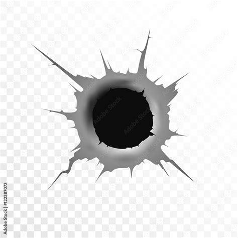 Bullet Hole Isolated On White Transparent Background Vector