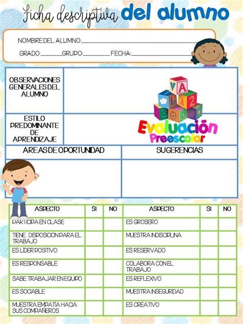 Fotos De Evaluacion Preescolar En Ficha Descriptiva 02c