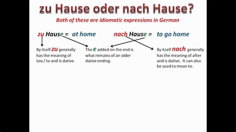 It's either nach hause or zu hause/zuhause. zu Hause or nach Hause - www.germanforspalding.org - Herr ...