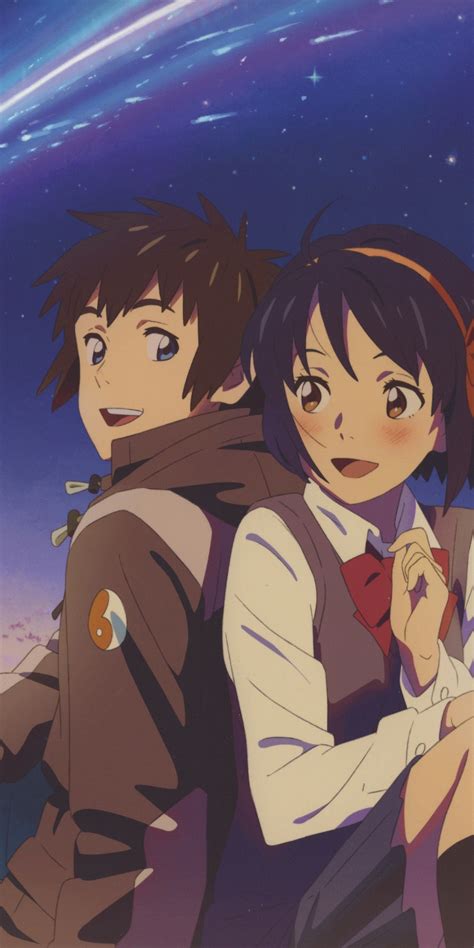 Download 1440x2880 Wallpaper Cute Couple Mitsuha Miyamizu Taki