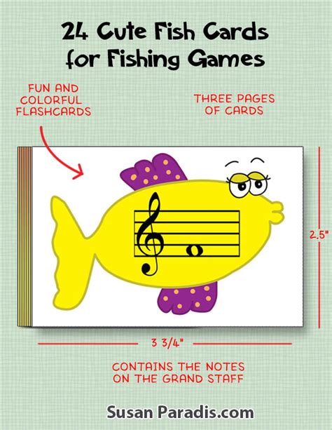 Fish Flash Cards Susan Paradis Piano Teaching Resources