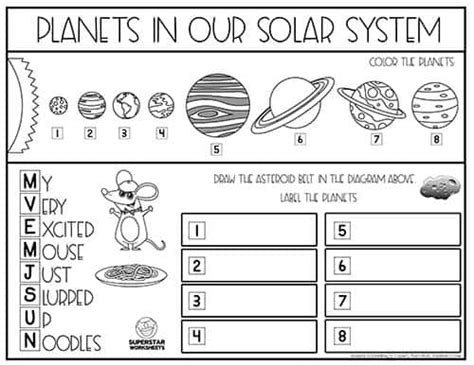 Solar System Worksheet Pdf