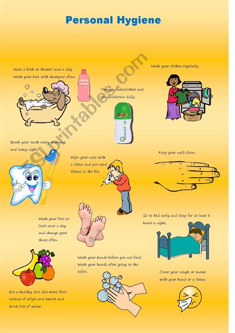 Personal Hygiene Poster Esl Worksheet By Claire23