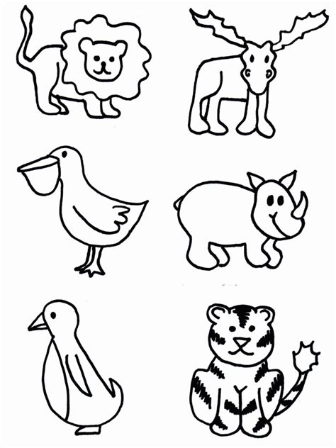 Simple Animal Shapes Coloring Home