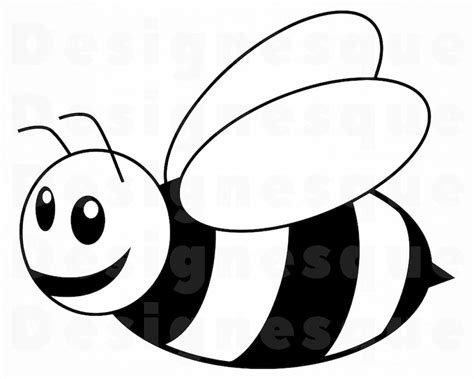 Cute Bee Outline SVG Cute Bee SVG Bee Svg Cute Bee Clipart | Etsy