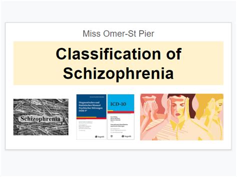 Schizophrenia 1 Classification Of Schizophrenia Teaching Resources