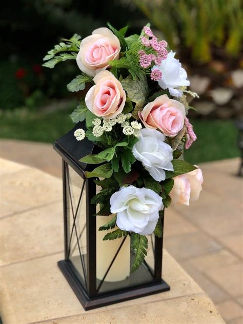 Wedding Reception Lantern Decor Pew Flowers Floral Swags Etsy Simple