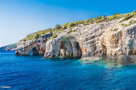 Blue Caves On Zakynthos Island Greece High Res Stock Photo Getty Images