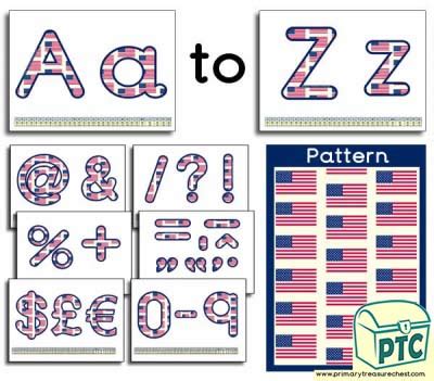 American Flag Themed Display Lettering Flag Day Resources Us Flag