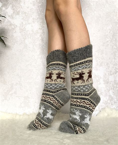 Super Warm Merino Wool Socks Women Knee High Socks Cute Socks Etsy