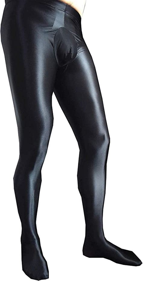 Leesuo Mens Sexy Ultra Shiny Glossy Pantyhose Nylon Sheer Tights High Elastic Semi Opaque
