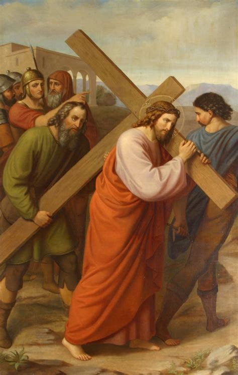 5ª Estación Simón De Cirene Ayuda A Jesús A Llevar La Cruz Arte