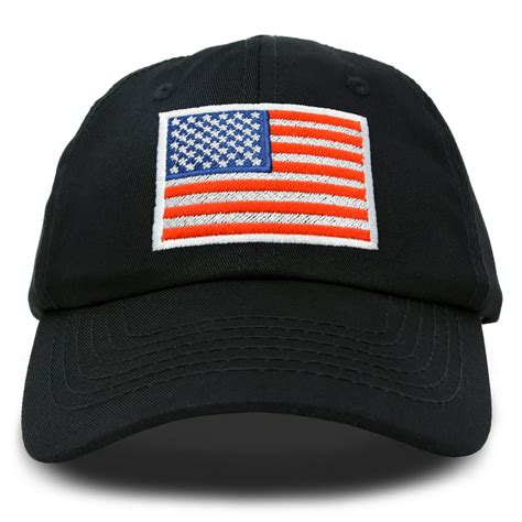 Dalix Dalix American Flag Dad Hat Premium Usa Baseball Cap In Black