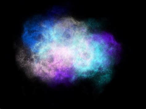Blue Nebua Galaxy In The Dark Space Outer Background Stock Illustration