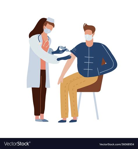 Female Doctor Gives An Injection Royalty Free Vector Image