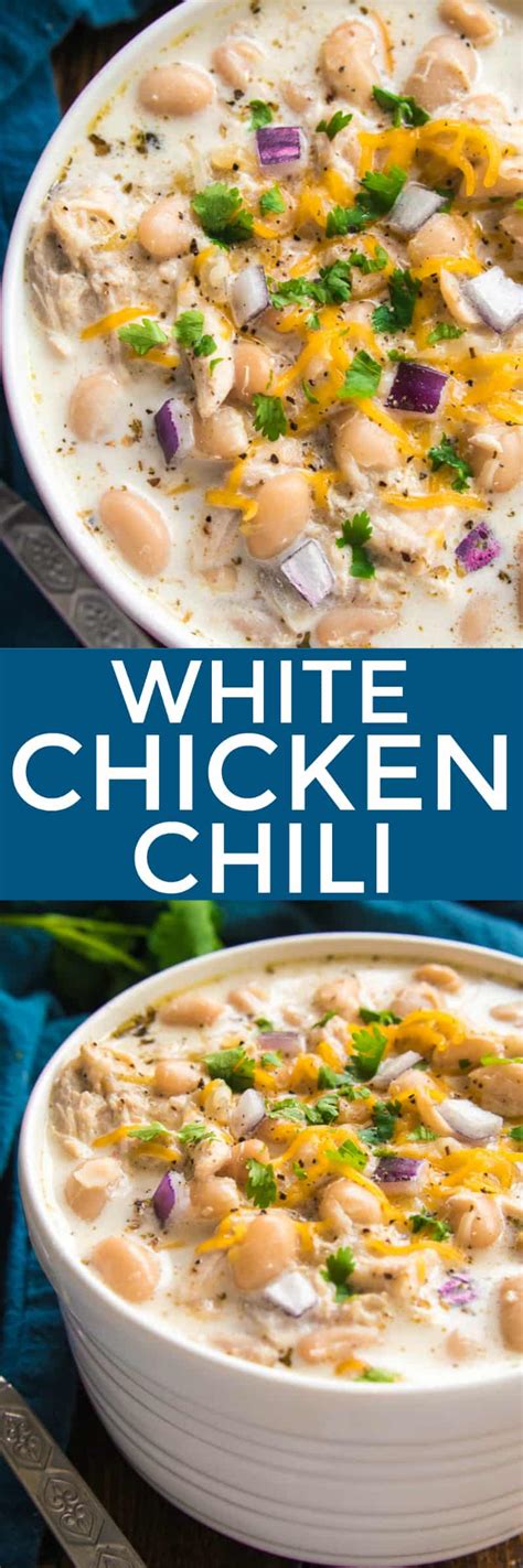 Easy, flavorful white chicken chili recipe. Creamy White Chicken Chili - Lemon Tree Dwelling