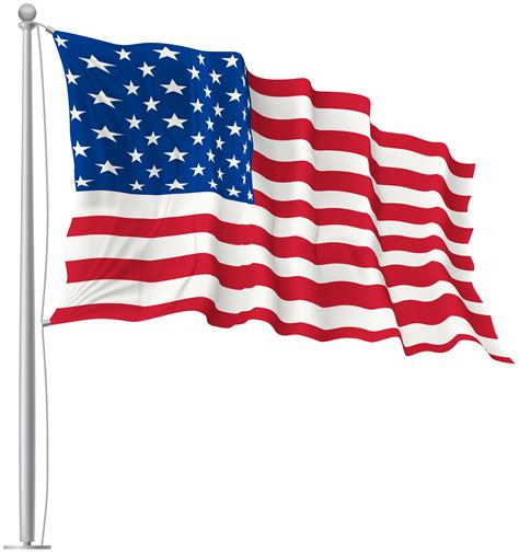 Free Vector American Flag Waving At Collection Of