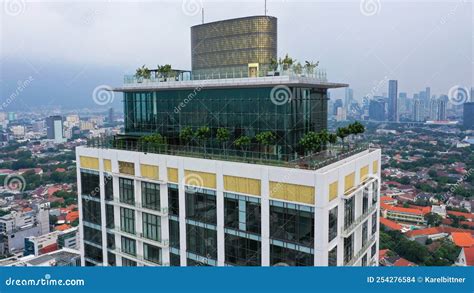 Rooftop Terrace on the Roof of High-rise Apartment Building in Jakarta