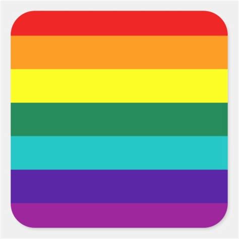 Stripes Rainbow Gay Pride Flag Sticker Zazzle