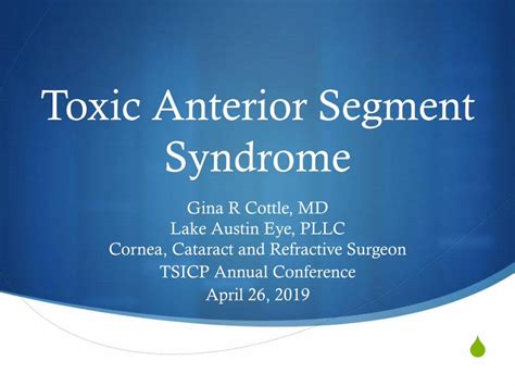 Pdf Toxic Anterior Segment Syndrome Infection Control · 2019 04 24 · Toxic Anterior Segment