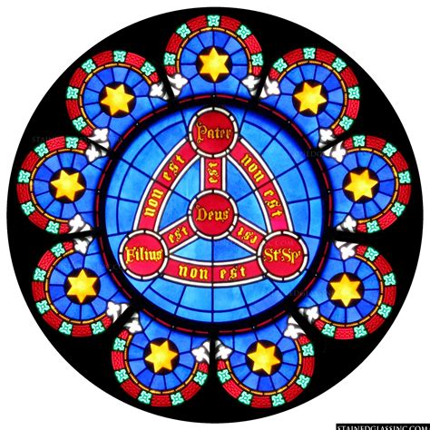 The Trinity Rose Window Religious Stained Glass Window