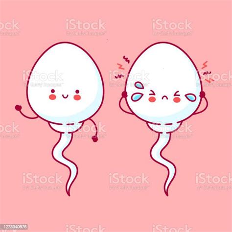 Cute Sad Sick And Happy Funny Sperm Cell Stock Illustration Download