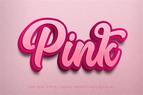 Pink Text Style Effect Mockup Photoshop Add Ons Creative Market