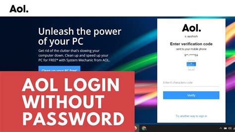 How To Login To Aol Without Password Youtube