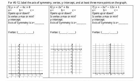 graphing quadratic functions in standard form worksheets 1
