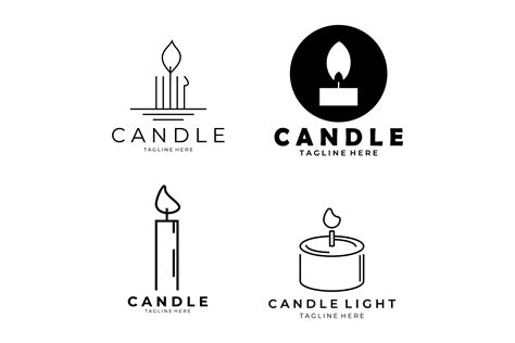 Candle Logo Line Art Set Or Bundle Logo Graphic By Hfz13 · Creative Fabrica