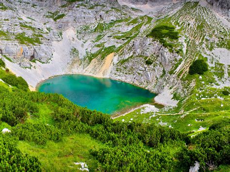Mountain Lake Bovec Julian Alps Slovenia Landscape Wallpaper High