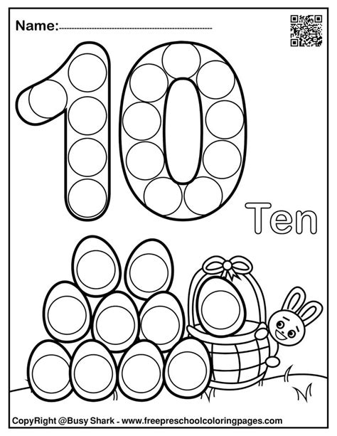 Number and dot cards printables. Set of 123 Easter Dot Marker free pages in 2020 | Dot ...