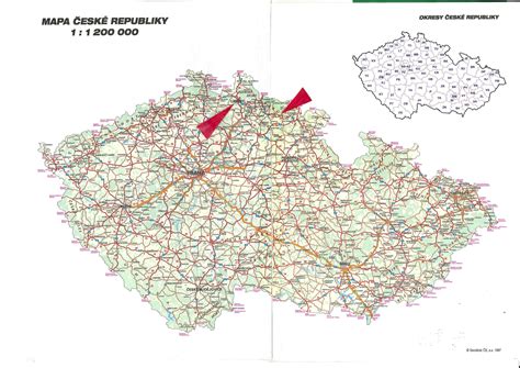 Mit einer fläche von rund 78.000 km² und einer einwohnerzahl von über zehn millionen bürgern ist die tschechische. Karten von Tschechien mit Straßenkarte und Stadtplan von Prag