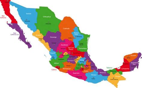 Mexico Map Mapa De Mexico Mapa Mexico Con Nombres Estados Y Capitales