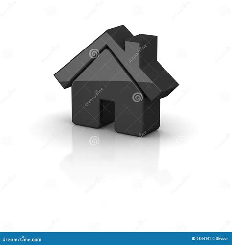 Shiny Black House Icon Stock Illustration Illustration Of Home 9844161