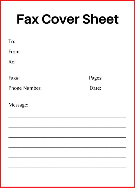 Free Generic Fax Cover Sheet Letter Template In Pdf