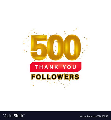 Thank You 500 Followers Banner Design Template Vector Image