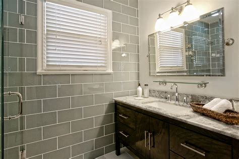 Tiling a bathroom is something that many people don't feel very confident about doing for themselves. Contemporary Master Bathroom With Gray Tile Walls | HGTV