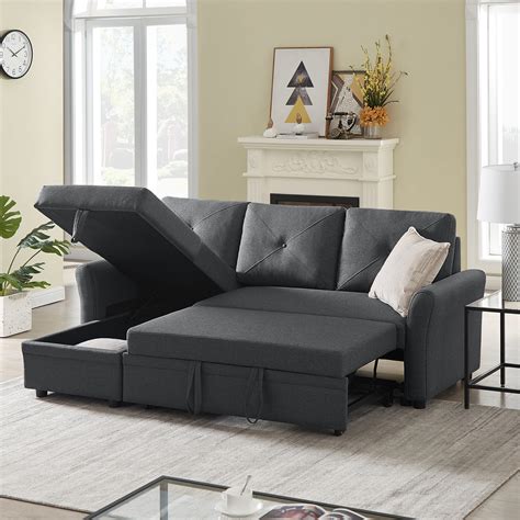 Clearance Reversible Sectional Sofa Sleeper Sectional Couch Pull Out