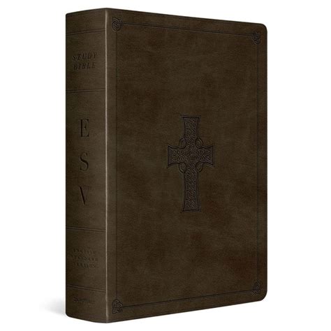 Esv Study Bible Trutone Walnut Celtic Imprint Design Case Of 6