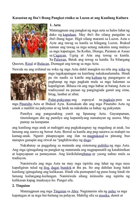 Mga Halimbawa Ng Paniniwala Ibat Ibang Pangkat Etniko Ng Pilipinas