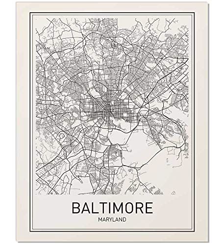 Buy Baltimore Poster Baltimore Map Of Baltimore Minimalist Poster City