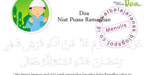 Lembar Kerja Menulis Niat Puasa Ramadhan Dan Doa Berbuka Puasa Materi