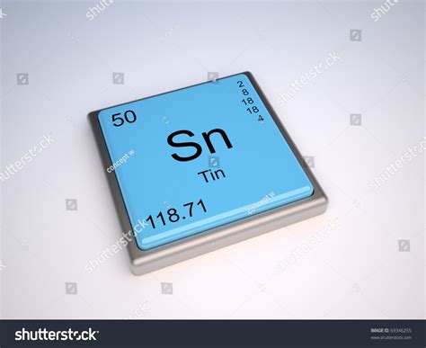 Tin Chemical Element Periodic Table Symbol Stock Illustration 69346255